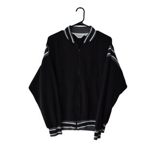 Christian Dior Monsieur Black Track Jacket Full Zip with Embroidered CD Logo